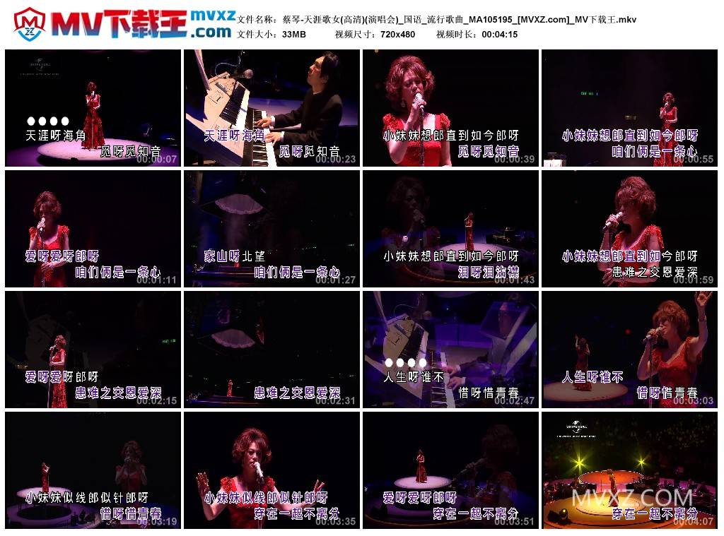 蔡琴-天涯歌女(高清)(演唱会)_国语_流行歌曲_MA105195